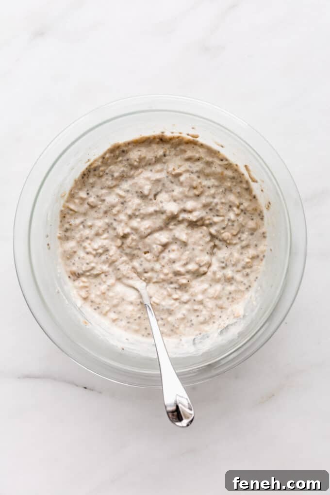 banana overnight oats in a large bowl.