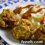 If you’re looking for an easy appetizer to bring to a potluck or holiday dinner, these Turkey and Stuffing Balls are a wonderful option.