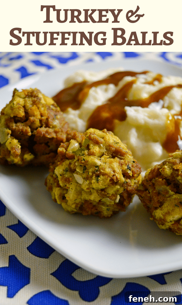 If you’re looking for an easy appetizer to bring to a potluck or holiday dinner, these Turkey and Stuffing Balls are a wonderful option.