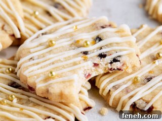 Cranberry Orange Shortbread Cookies