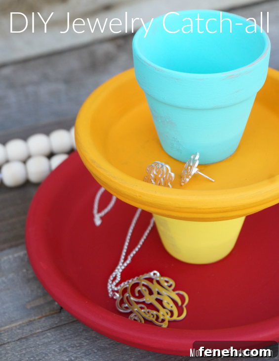 DIY Jewelry Catchall Craft Tutorial - Jewelry Holder Ideas - TerraCotta Pots Crafts