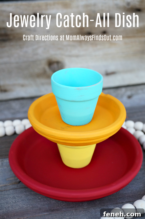 DIY Jewelry Catchall Craft Tutorial - Jewelry Holder Ideas - TerraCotta Pots Crafts