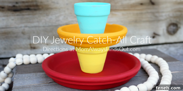 DIY Jewelry Catchall Craft Tiered TerraCotta pots