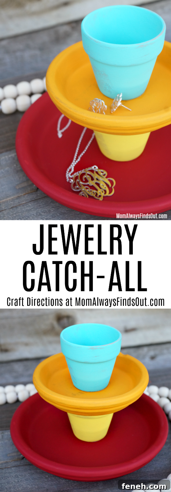 DIY Jewelry Catchall Craft Tutorial - Jewelry Holder Ideas - TerraCotta Pots Crafts