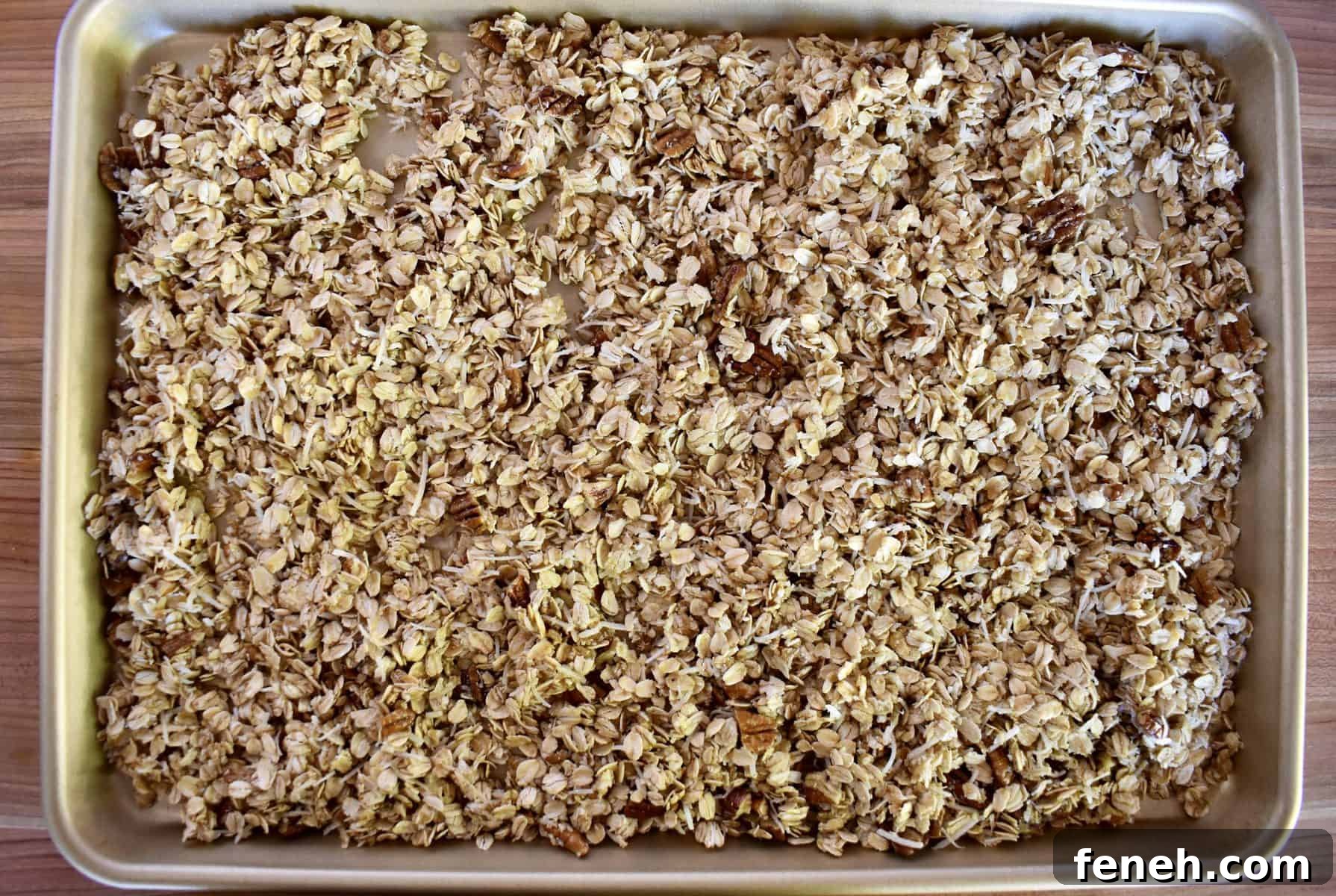 mixture spread evenly on a baking sheet. 