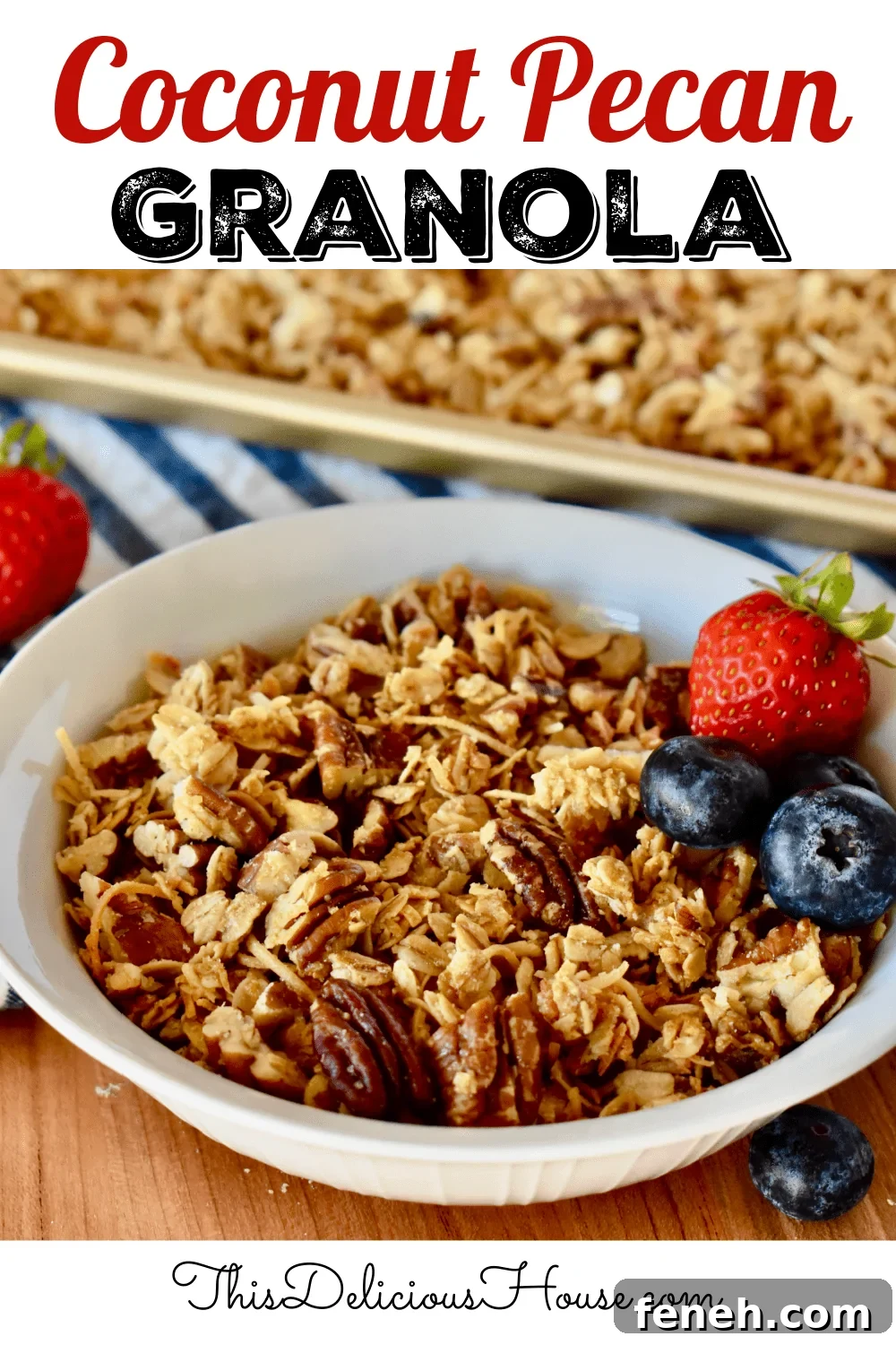 Coconut pecan granola. 