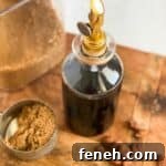 brown sugar simple syrup in a jar