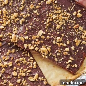 Chocolate Covered Caramelized Matzoh on baking sheet.