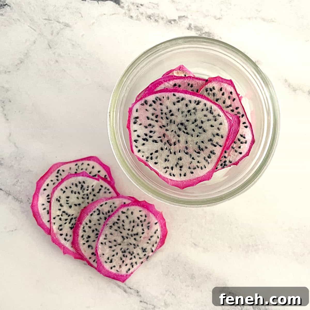 dehydrated white dragon fruit.
