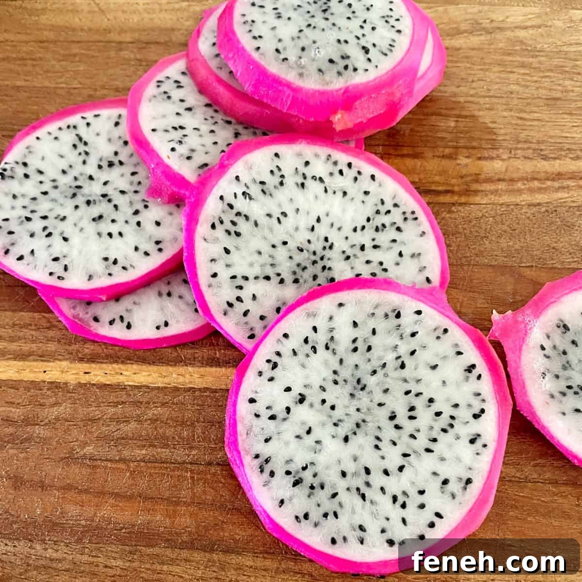 sliced white dragon fruit.