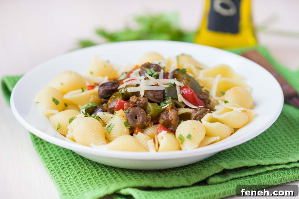 chicken heart and gravy pasta