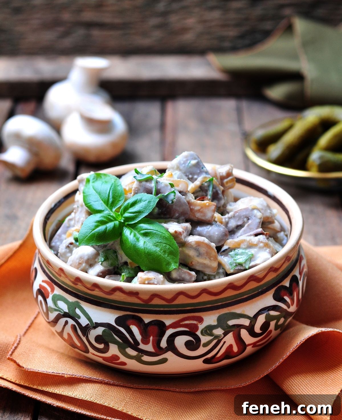 creamed chicken hearts and mushrooms