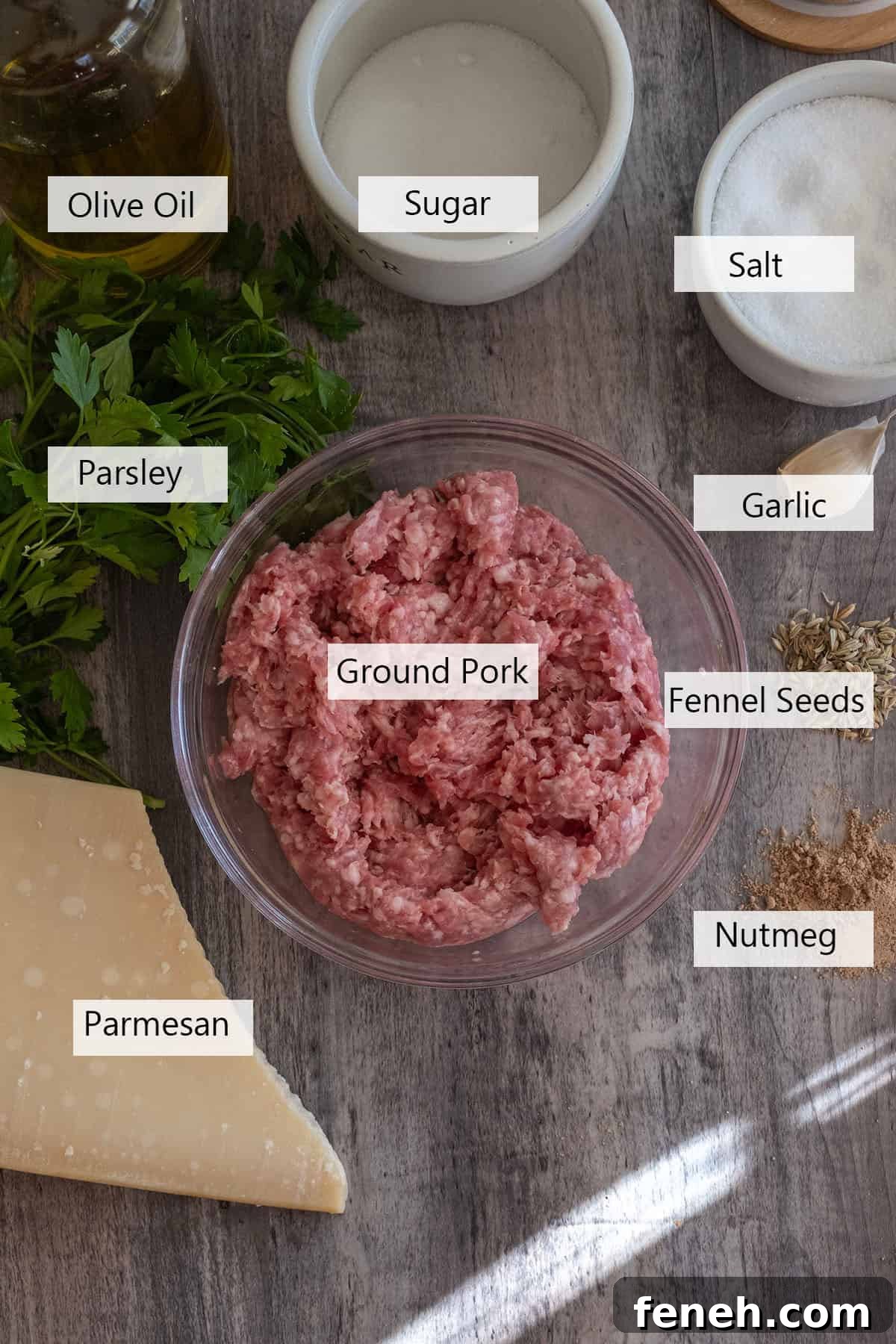 Ingredients to make your own Italian sausage.