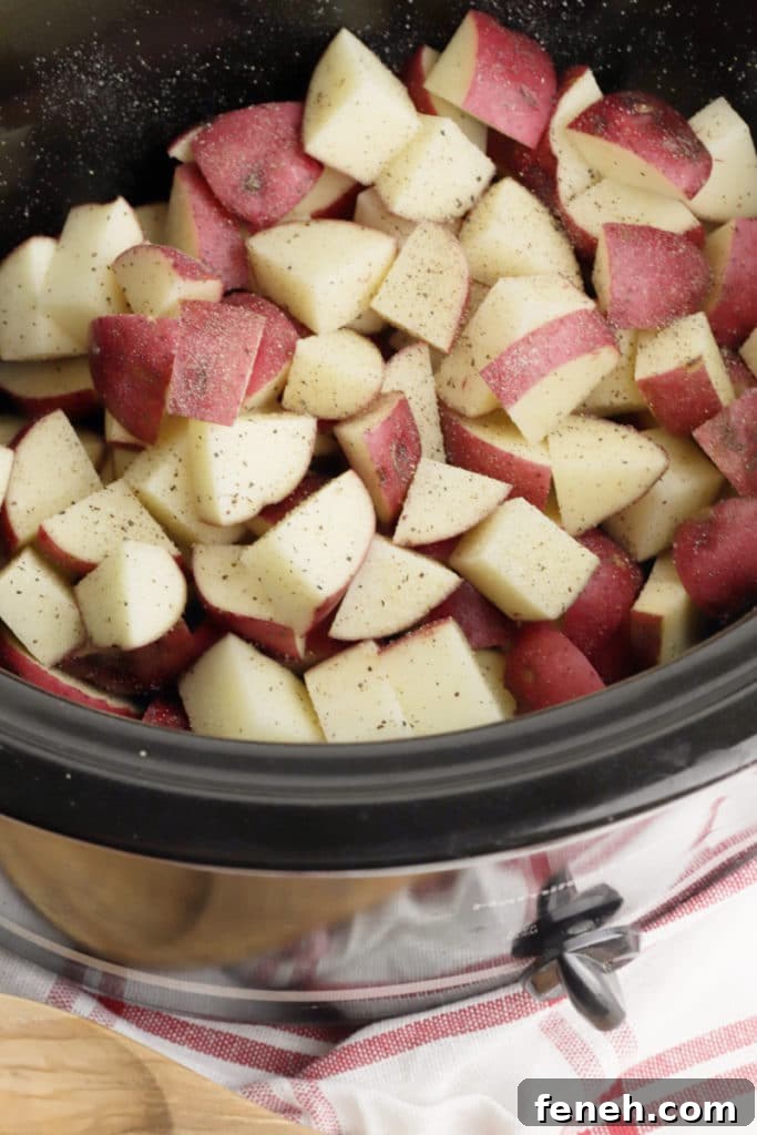 red potatoes in slow cooker