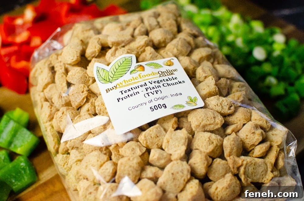 A bag of Textured Vegetable Protein
