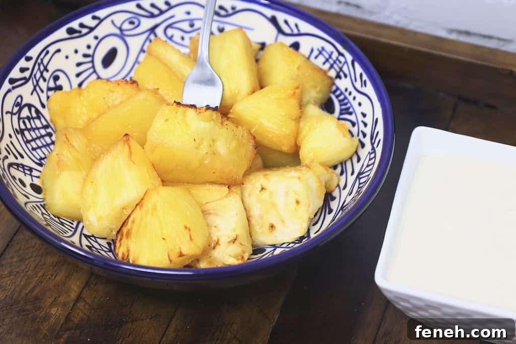 Air Fryer Roasted Pineapple Chunks