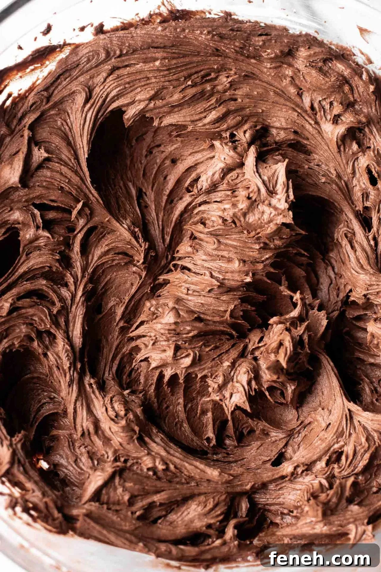 gluten free chocolate cake chocolate buttercream frosting in bowl