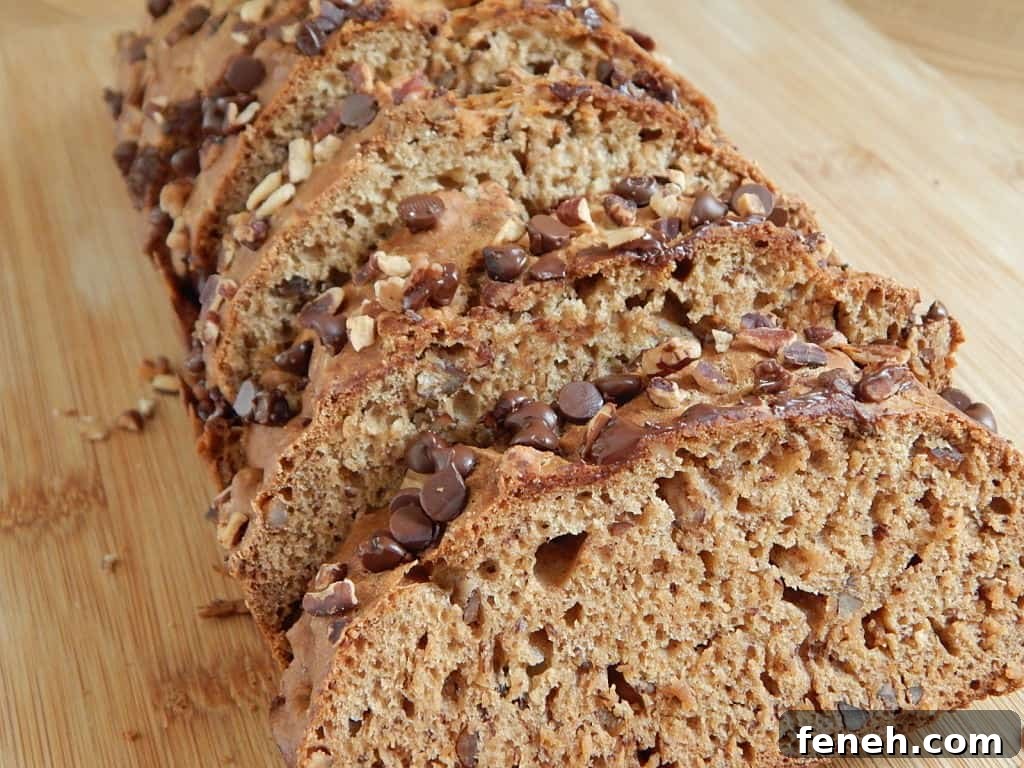 Chocolate pecan maple banana loaf