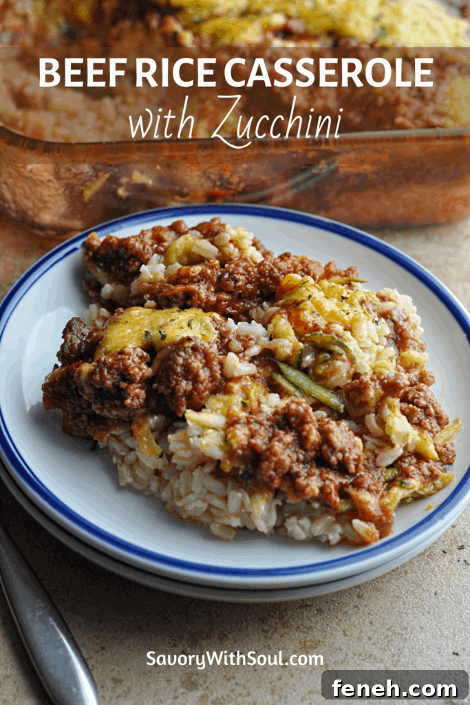 Beef Zucchini Rice Casserole Pin