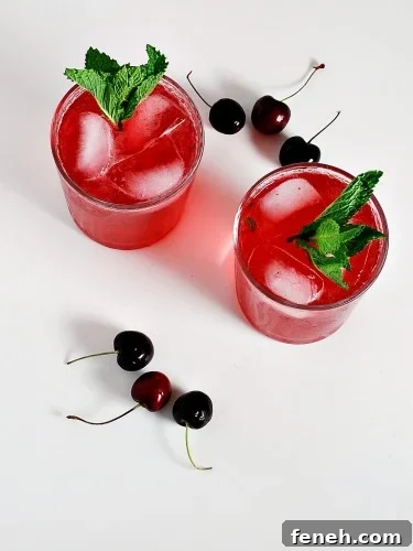 Cherry Pomegranate Mojito #cocktail by The Redhead Baker