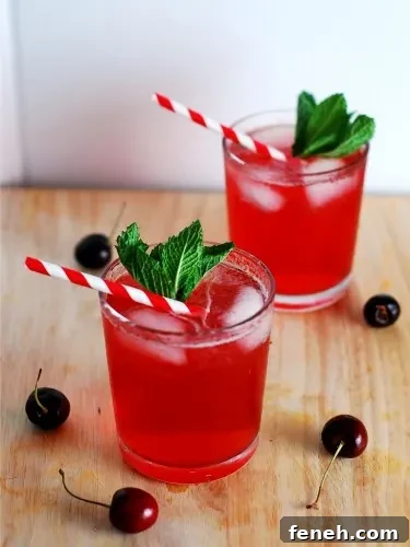 Cherry Pomegranate Mojito #cocktail by The Redhead Baker