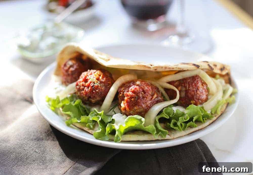 Smoked Lamb Meatball Pitas