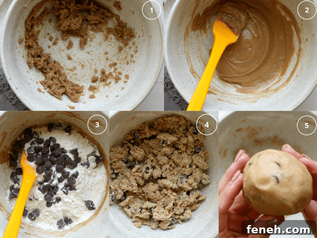 step by step photos making a cookie.