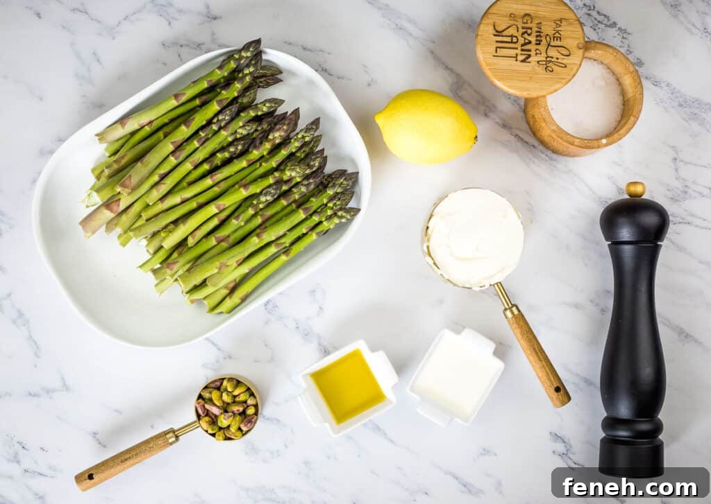 Ingredients to make Oven Roasted Asparagus with Mascarpone.