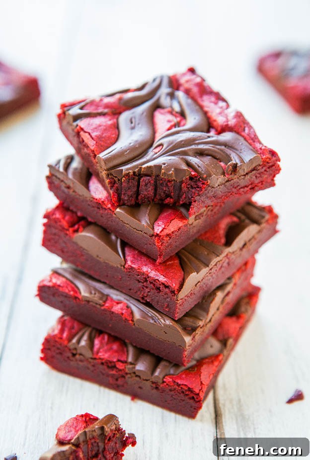 Red Velvet Cupcakes with Silky Vanilla Cream Cheese Frosting 7 Red Velvet Chocolate-Swirled Brownie Bars.