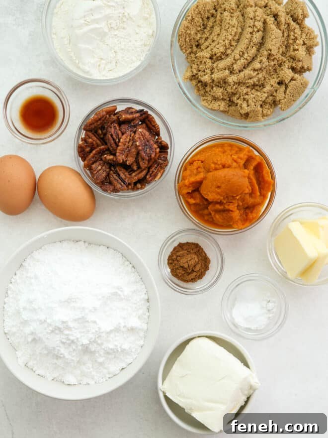pumpkin roll ingredients measured out