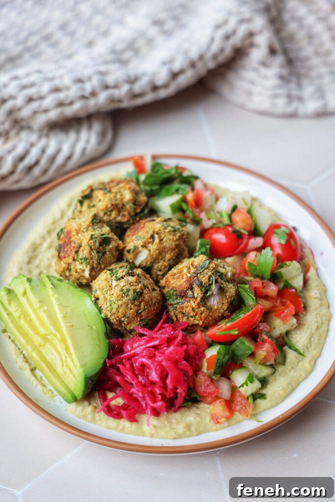 cauliflower falafel hummus plate.