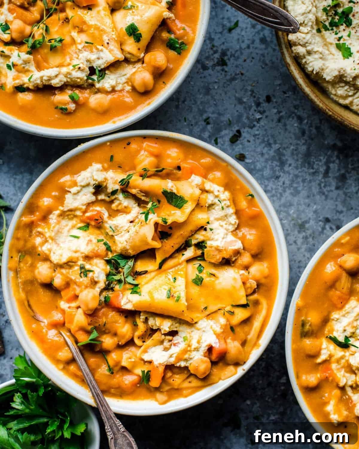 Vegan Instant Pot Pumpkin Lasagna Soup