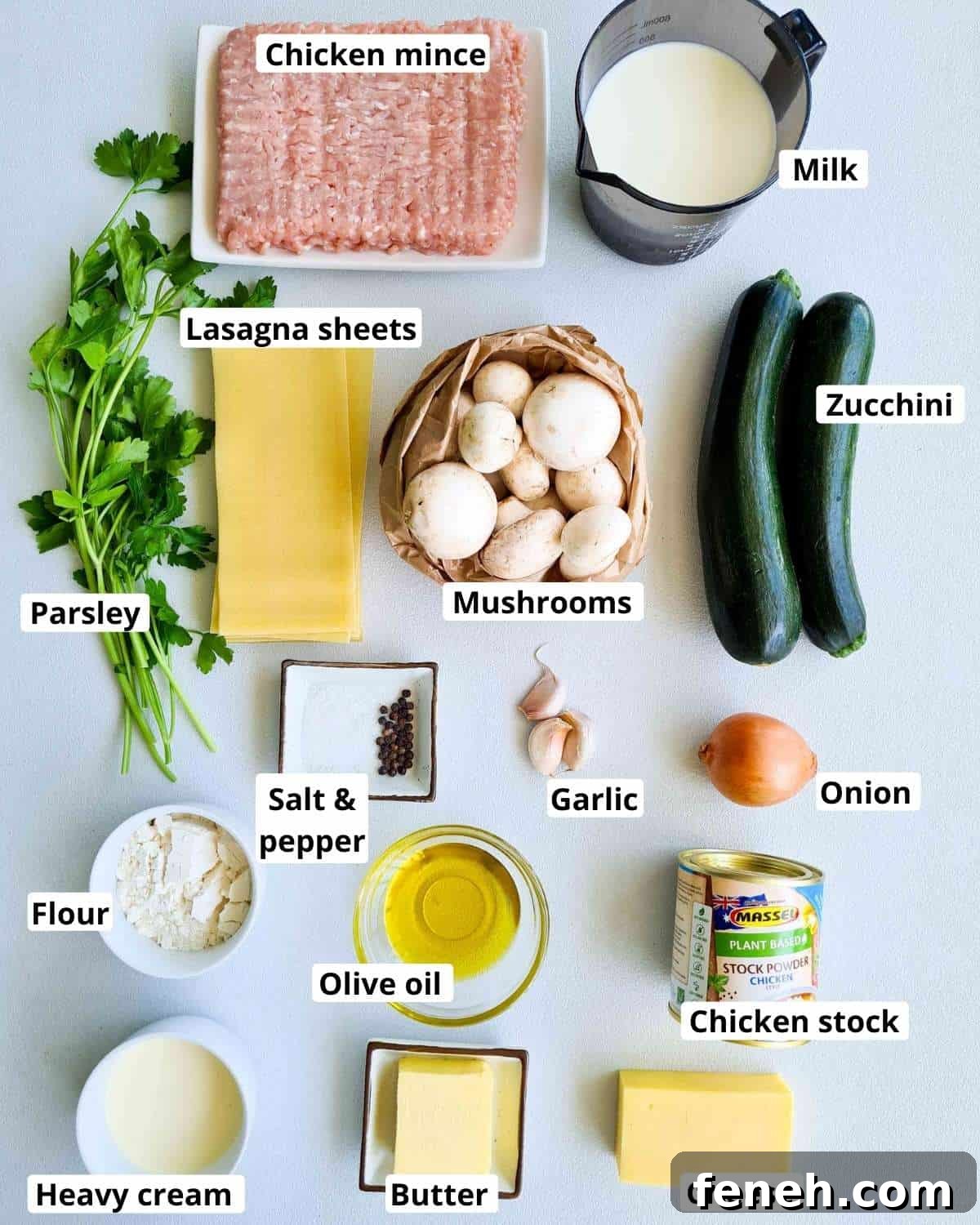 Ingredients required to make this recipe, labeled.