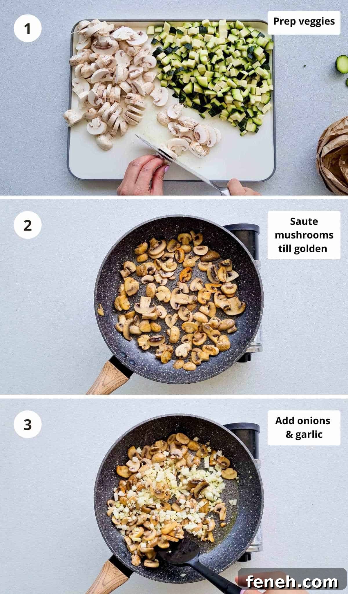 Cooking instructions step by step collage part 1