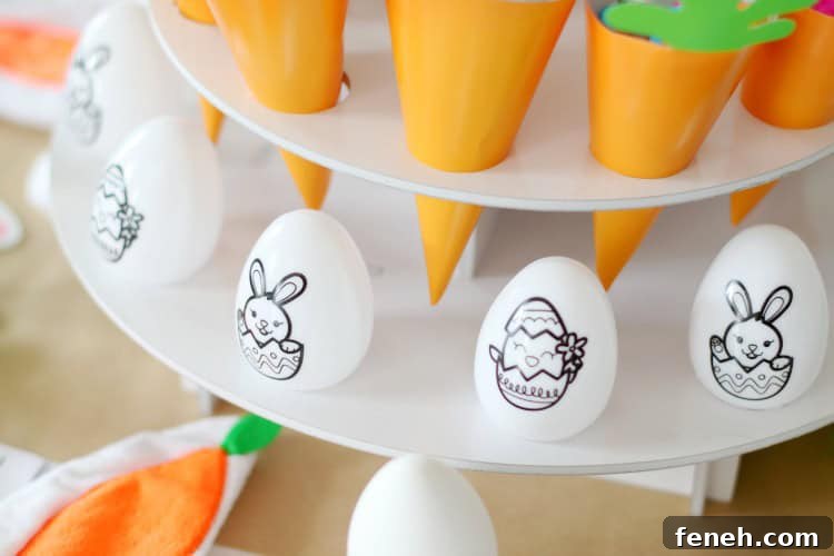 diy easter eggs on egg stand
