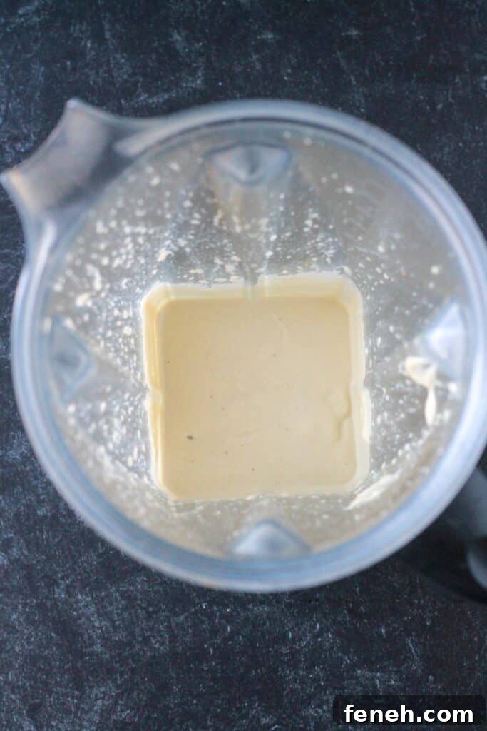 Recipe ingredients blended until creamy and smooth.
