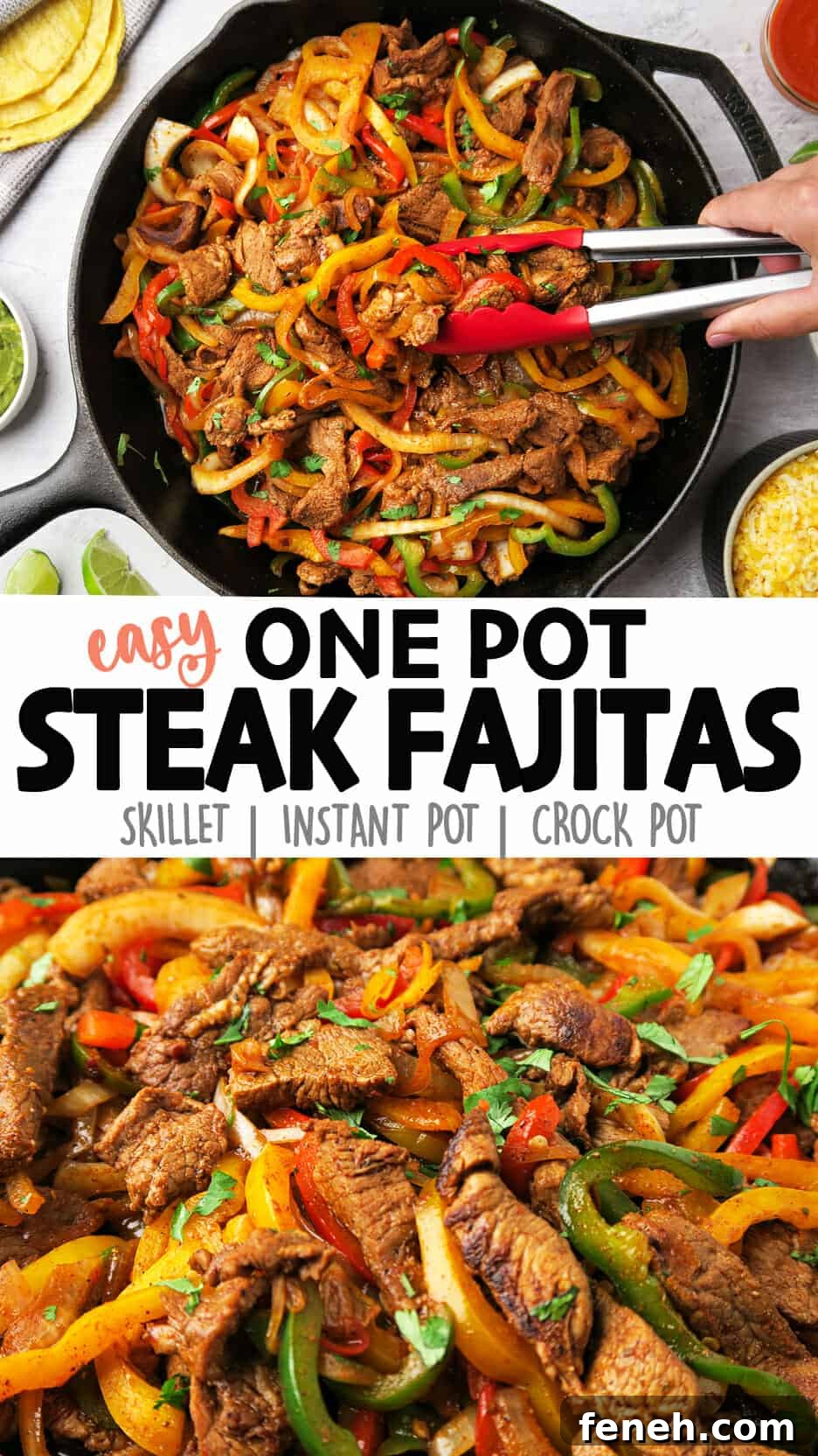 Steak Fajitas {Easy, One Pot Meal}