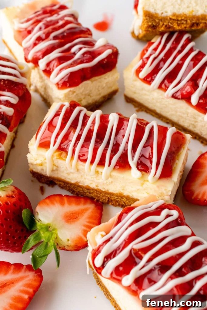 a closeup of strawberry cheesecake snack bars