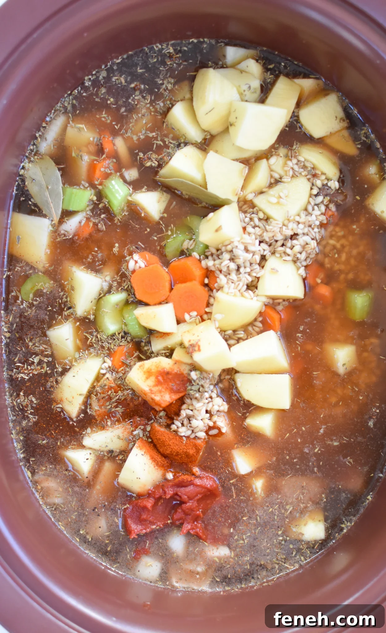 adding ingredients to a crockpot