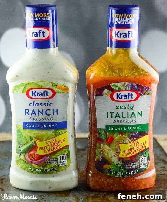 Kraft Ranch n Zesty Italian Dressing Close Up Photo