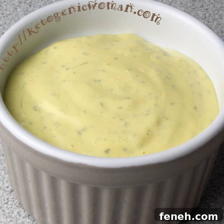 A bowl of dip with Mayonnaise and Avocado oil