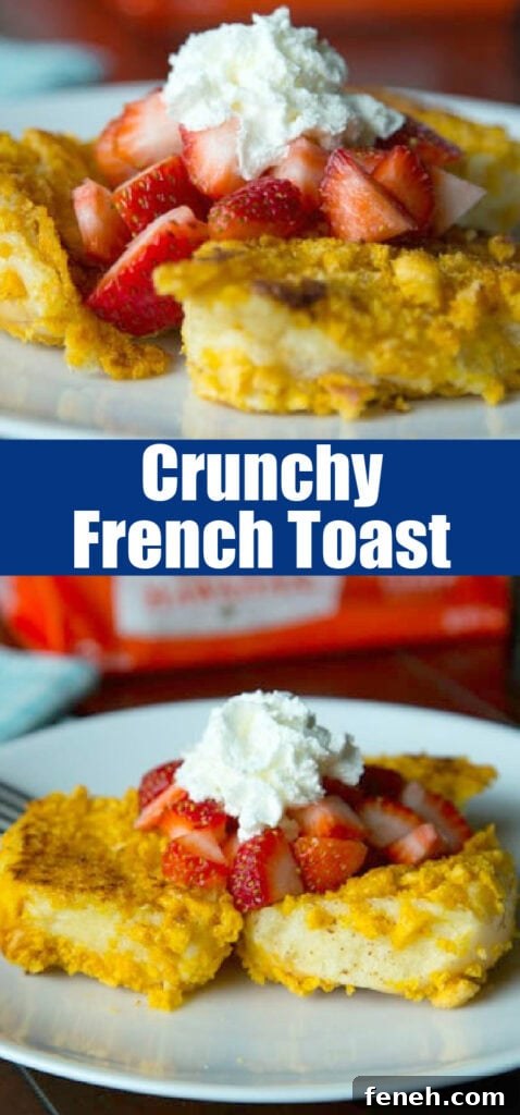 close up french toast on a plate topped with strawberries