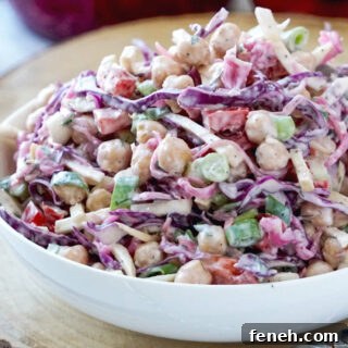 creamy chickpea salad with cabbage featuring image