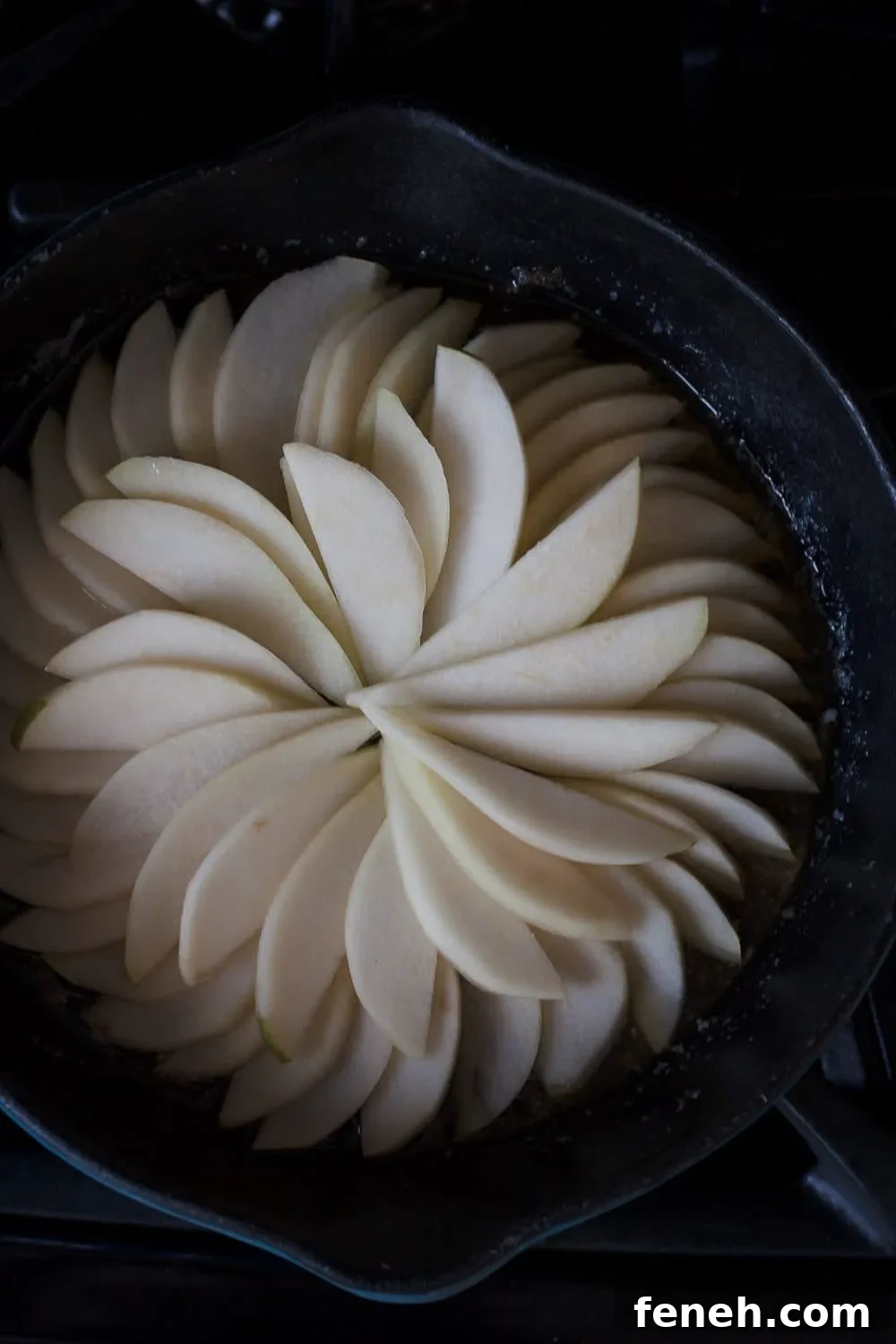 A unique seasonal fall dessert, caramelized pear upside down pie is a great reason to break out the cast iron cookware! * Recipe on GoodieGodmother.com