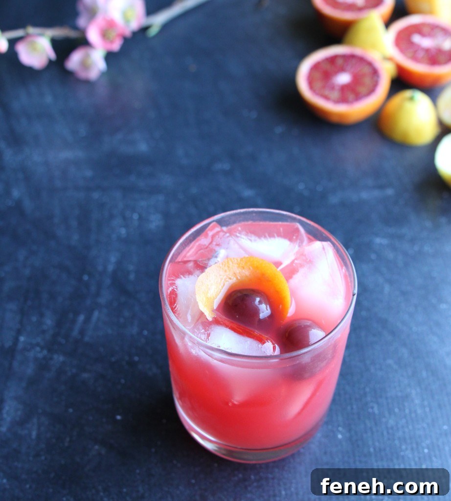 blood orange whiskey sour 
