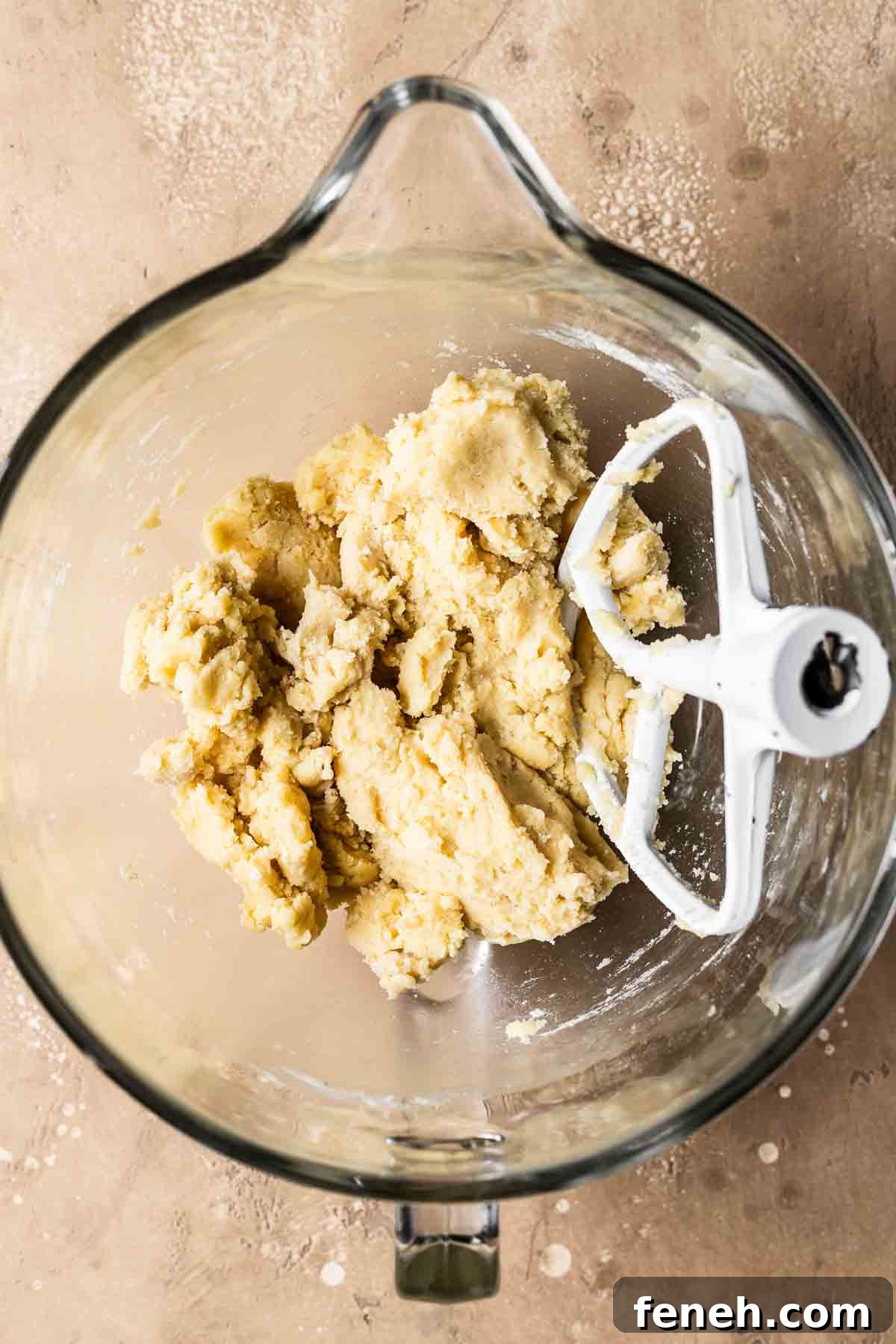 Finished nussecken dough in mixing bowl.