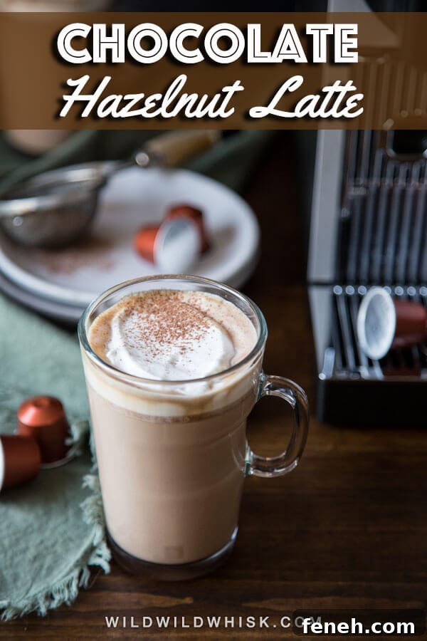 This creamy and cozy Chocolate Hazelnut Latte or Hazelnut Mocha is the perfect drink for cold weather. And it takes just minutes to make!