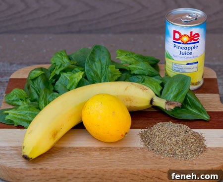 Ingredients for Green Monster Smoothie