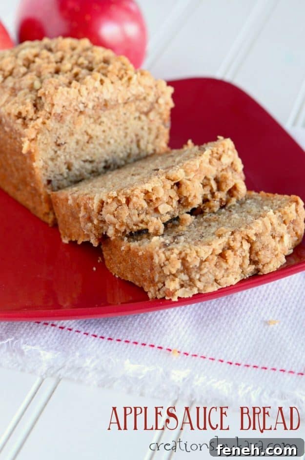 Applesauce Bread with cinnamon oat topping. 
