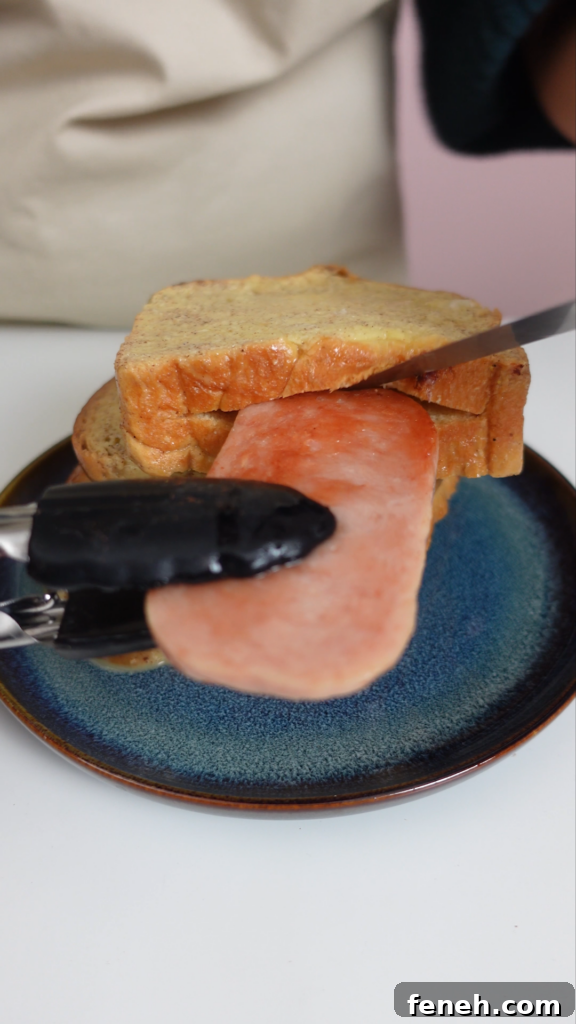 SPAM inserted into bread
